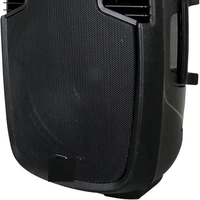 Portable 15-inch 600 Watt 2-Way Powered Dj/PA Speaker with Bluetooth/USB/SD Card Reader/FM Radio/Remote Control/LED Light/Speaker Stand, Black image 2
