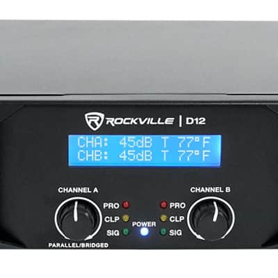 Rockville D12 5000w Peak/1400w RMS 2 Channel Power Amplifier Pro/DJ Amp+Cables image 2