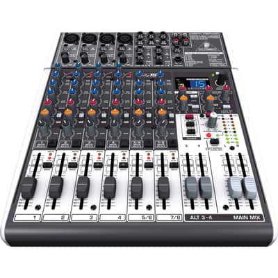 Behringer Behringer XENYX X1204USB Premium 12-Input 2/2-Bus Mixer with XENYX Mic Preamps and Compressors, British EQs - Bundle with 2-Pack 15' 8mm XLR Mic Cable 10ft Stereo, 3.5mm Male Two Phone Plugs Y-Cable image 5