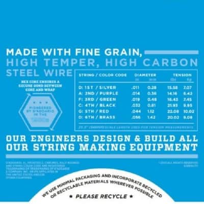 D'Addario EXL117 Nickel Wound Medium Top/Extra-Heavy Bottom 11-56 Guitar Strings image 2