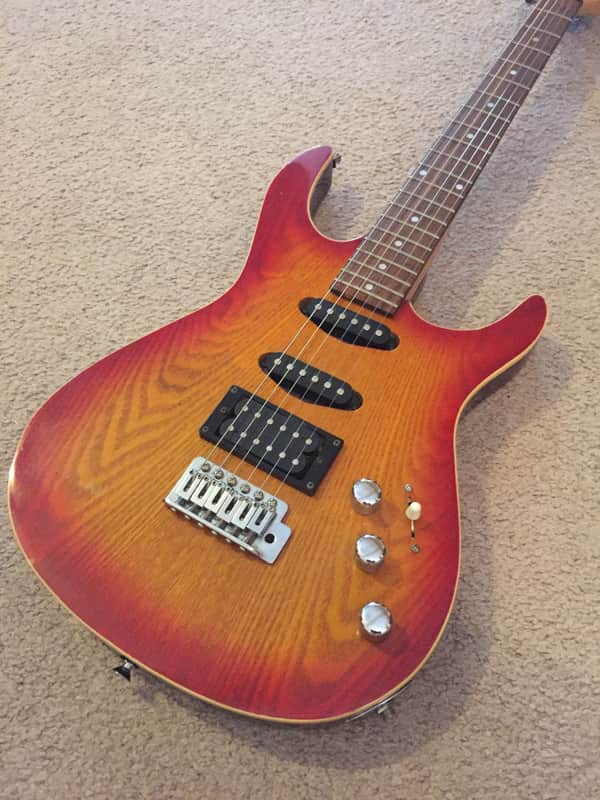 Samick LK-35 DOS/CS Super Strat 1990's Cherry Burst | Reverb