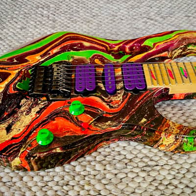 Ibanez JEM77-PMC 1991 Purple Multi Color – Near Mint - ATD Swirl image 3