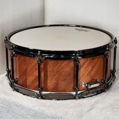 JT Custom Drums JT Custom Drums 14x6 Solid Mahogany Stave Snare Drum 2024 - Natural Color/ Lacquer image 4