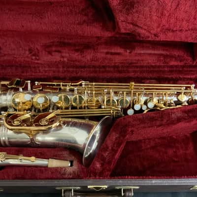 Jupiter JAS-869 Alto Saxophone Silver-plated w/ Gold Lacquer Keys