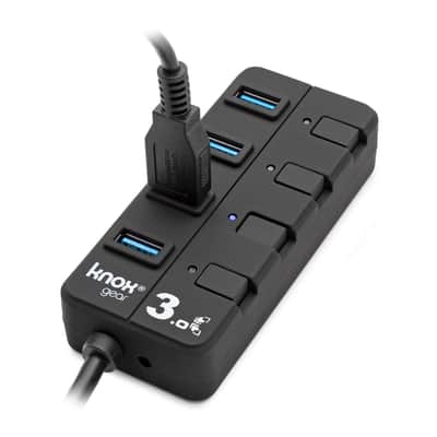 Knox Gear 4 Port 3.0 USB Hub with Individual Switches and LED Lights image 10