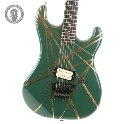1980s Kramer American Baretta Refin Green With Added Gold Stripes
