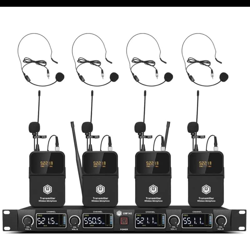 Tiwastage wireless lavalier microphone system Uhf with 4 bodypacks image 1