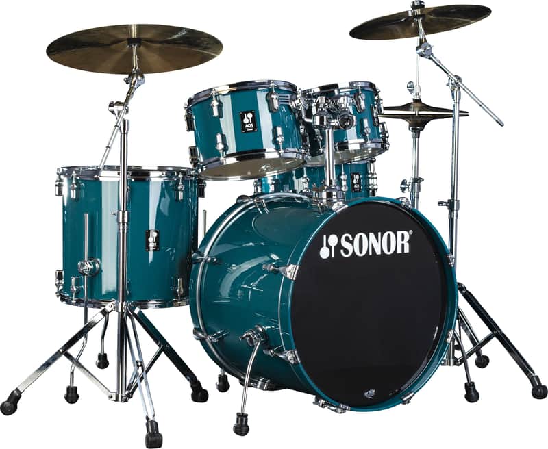 Sonor AQ1 Caribbean Blue Stage 5pc Kit 22x17.5/10x7/12x8/16x15/14x6 Birch Drum Shells +Hardware Dealer image 1
