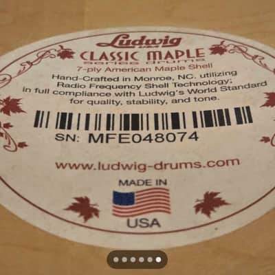 Ludwig LS403 Classic Maple 6.5x14" 10-Lug Snare Drum 2013 - Present - Vintage White Marine Pearl image 5
