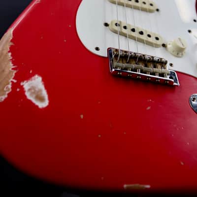 Fender Custom Shop '57 Reissue Stratocaster Relic Aged Fiesta Red image 8