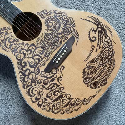 Luna Phoenix 40 Inch Acoustic Guitar, Spruce Top, Mahogany Body, Pau Ferro Fingerboard image 13