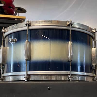 1950's Slingerland 6.5x14 Blue & Silver Duco Student Model Radio King Snare Drum image 7