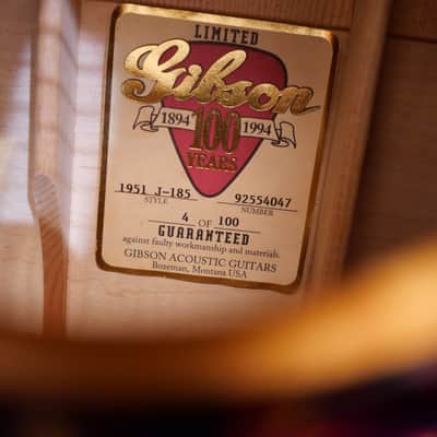 Gibson J-185 Centennial 100th Anniversary Limited Edition 1994 - Natural image 14