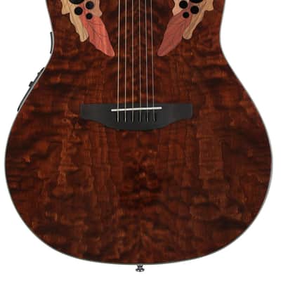 Ovation Celebrity Elite CE48P-TGE Super Shallow Acoustic-Electric Guitar - Tiger Eye image 1