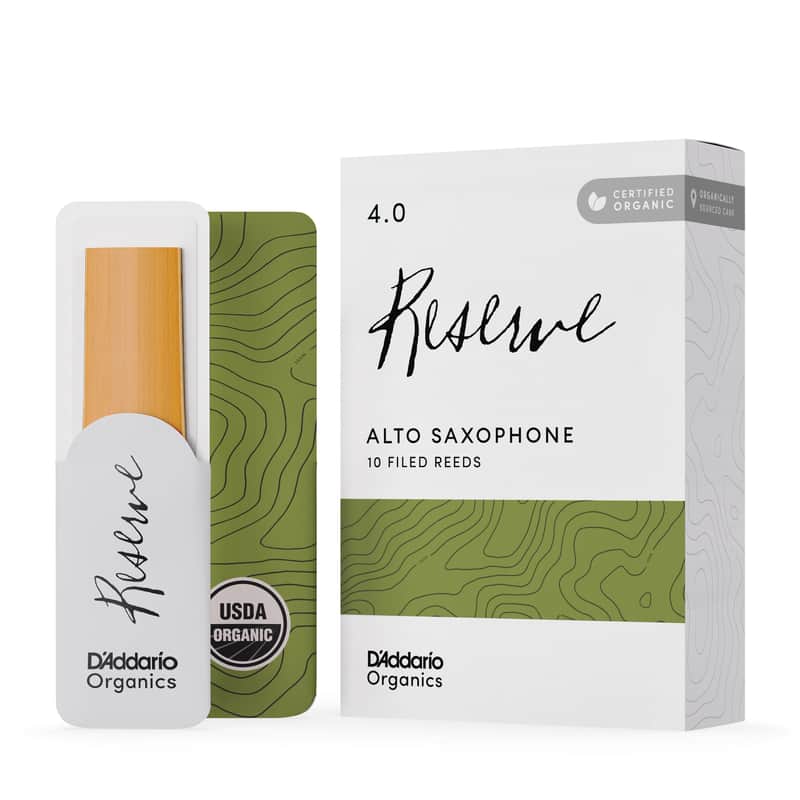 D'Addario Organic Reserve Alto Saxophone Reeds, Strength 4.0, 10-pack image 1
