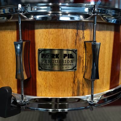 Pork Pie Striped Paduk Sap w/Chrome Hardware and Matching X-Click 14x6.5 Snare Drum image 2