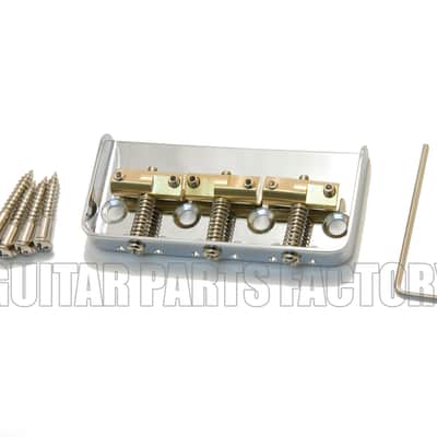 WTBSCR-NOLOGO Wilkinson Chrome 3-Saddle Short Bridge for Telecaster® No Logo