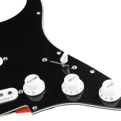 Prewired Loaded Pickguard, Guitar Pickguard-3-Ply SSS Prewired Loaded Pickguard with Alnico V Pickups Kit Humbucker Pickups for Stratocaster/Strat Guitars Replacement Parts (black) image 3