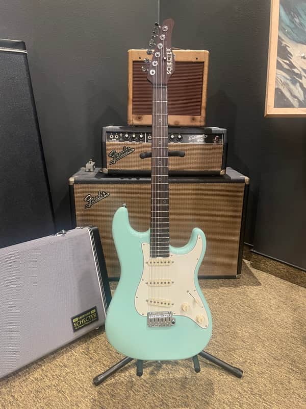 Schecter Nick Johnston USA CUSTOM SHOP Atomic Green 6 String SSS TRADITIONAL 2024 Tweed Case - *Authorized Dealer image 1