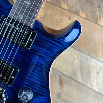 PRS Wood Library Custom 24 Semi-Hollow Flame Maple 10 Top - Whale Blue 386418 image 3