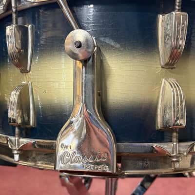 WFL No. 902 Ray McKinley/Symphonic Super Classic 6.5x14" 16-Lug Snare Drum with P-87 Strainer 1948 - 1959 - Blue/Silver Duco Lacquer image 4