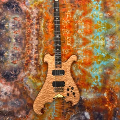 Alembic Dragon Wing Deluxe 5A Quilted Maple LED's 4 String Bass guitar 34" Scale image 1