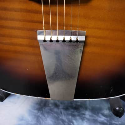 1960's Old Kraftsman by Kay Musical Note Faux Tiger Stripe Parlor Student Guitar Pro Setup New Strings Newer Gigbag image 3