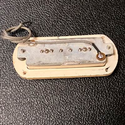 Vintage Pair Gibson P13 Pickup Set With Surrounds 1950’s Nickel Harmony Silvertone image 2