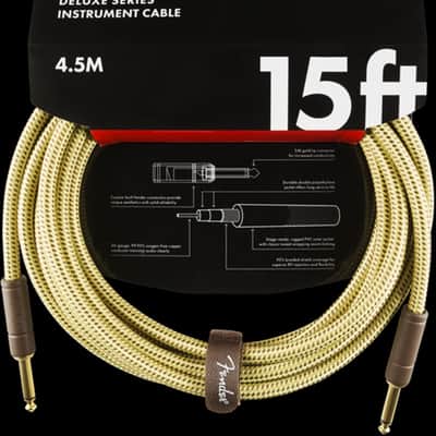 Fender Deluxe Series Instrument Cable, Straight/Straight, 15', Tweed image 1