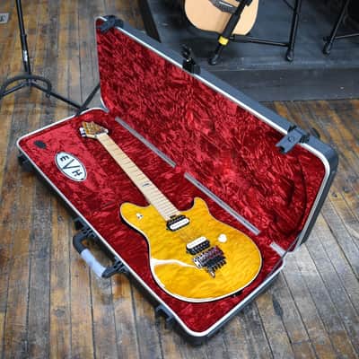 EVH Custom Shop Wolfgang HH FR Electric Guitar Trans Amber Quilt w/Hard Case image 9