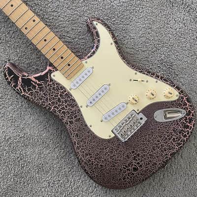 Custom Finish Electric Guitar SSS, Purple Black Basswood Body, Maple Neck, 22 Frets Fretboard image 1