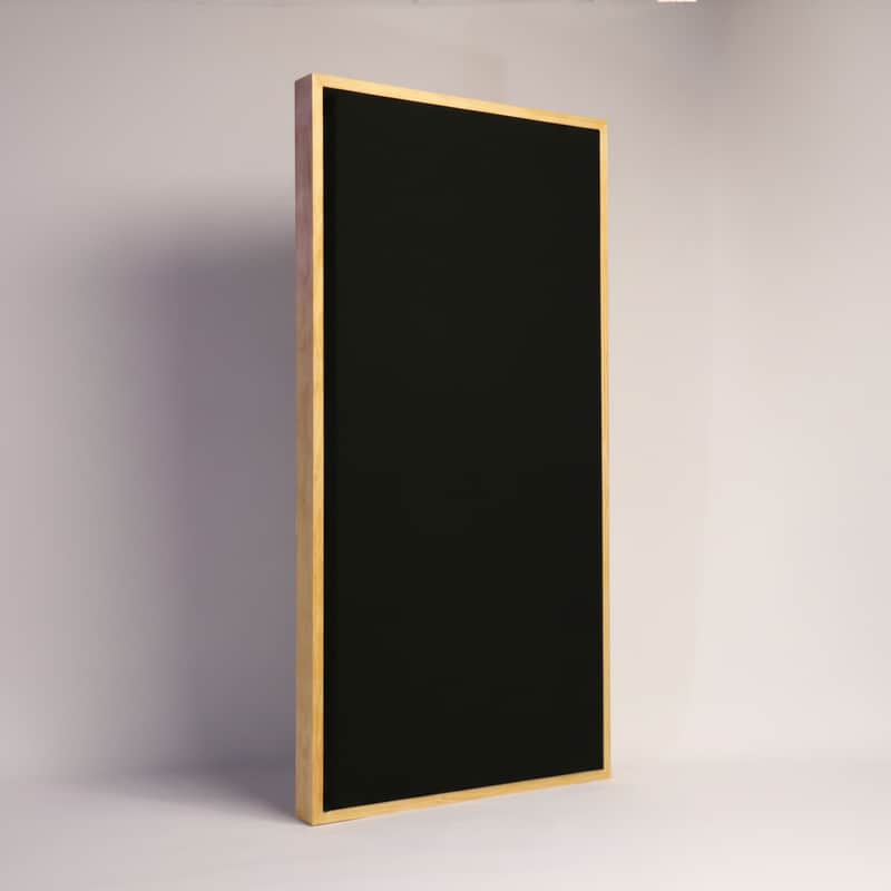 Custom Framed Acoustic Wall Panel | Black Fabric & Golden Pecan Wood Frame | Furniture-Quality Sound Absorbing Panel | Recording Studio, Home Studio, Mixing Room, Podcast Studio, Home Theater, Listening Room, Office & Vocal Booth | Made in USA image 1
