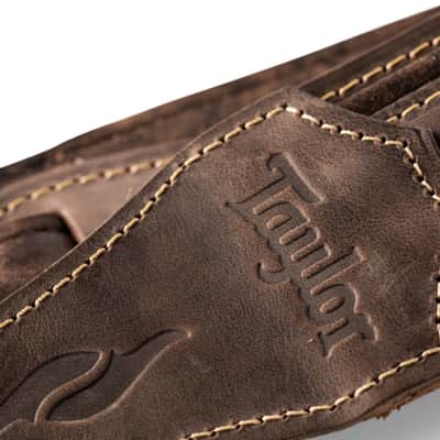 Taylor Guitars Element Distressed Leather 2.5" Guitar Strap in Dark Brown image 3