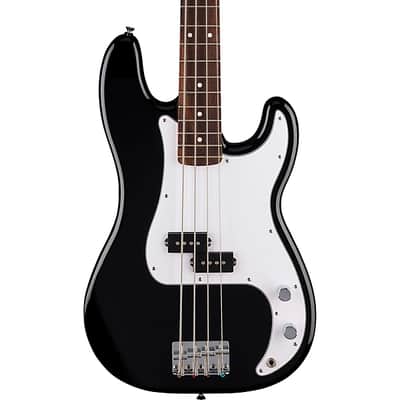 Fender Standard Precision Electric Bass. Laurel Fingerboard, White Pickguard, Black image 1