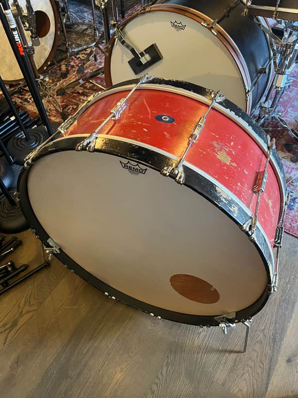 1950s Leedy & Ludwig “Big Red” 10x28 Mahogany Vintage Bass Drum – Huge Classic Tone image 1
