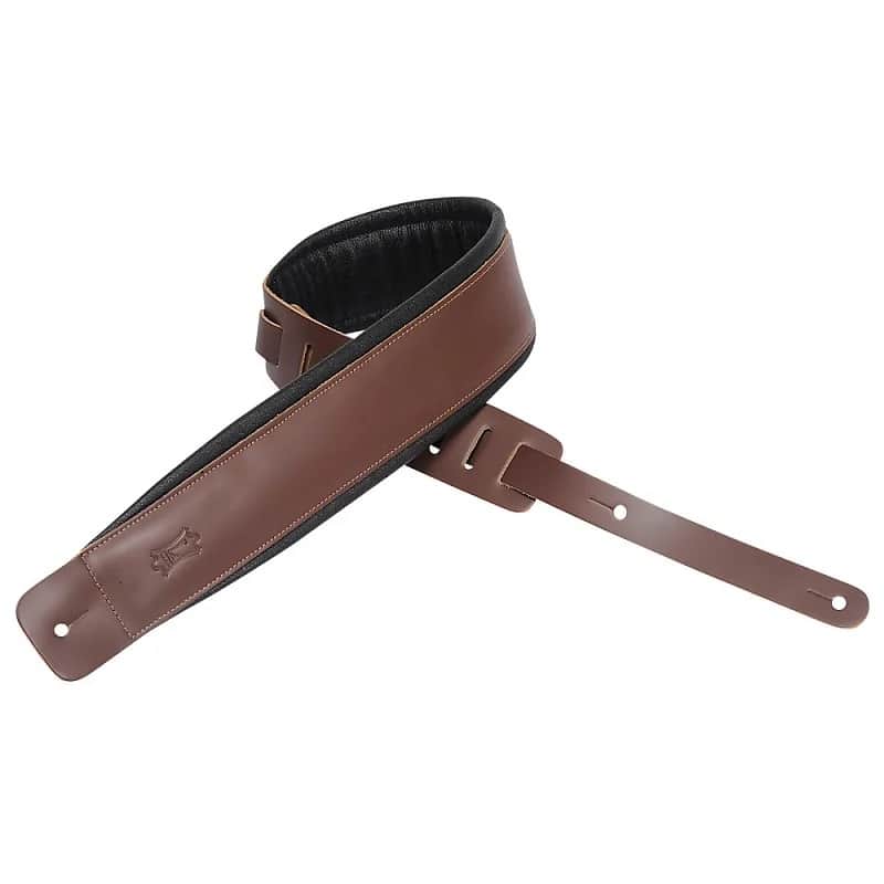 Levy's DM1PD 3" Guitar Strap w/ Leather Face & Padded Back image 2
