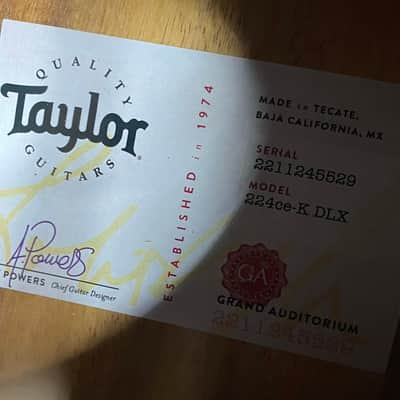 NEW! Taylor 224ce-K DLX Grand Auditorium Acoustic-Electric Guitar - Tobacco - 4.8lbs - Authorized Dealer - G06249 image 3