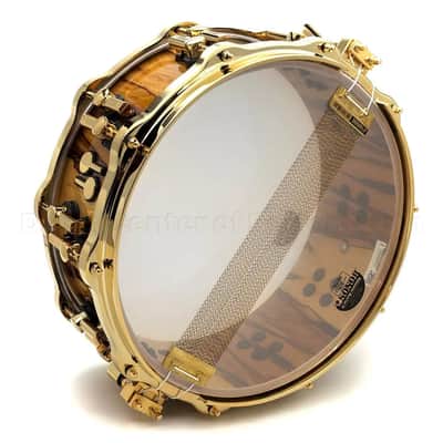 Sonor SQ2 Heavy Beech Snare Drum 14x5.5 African Marble Gloss w/Gold Hw image 4