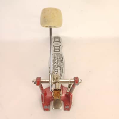 Ludwig #252 "Red Universal Speed Master" Bass Drum Pedal Vintage Solid Footboard image 3