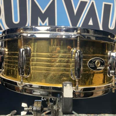 Slingerland - 5.5x14" No. 140 Artist Brass Snare Drum, 1985–1989, Lacquered Brass image 4