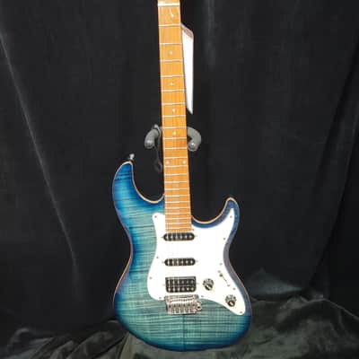 Sire Larry Carlton S7 Flame Maple Top Electric Guitar Transparent Blue image 1