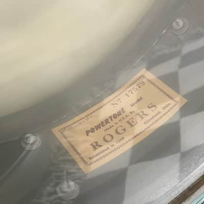 Rogers Cleveland 5x14" Silver Sparkle Powertone Snare Drum image 7