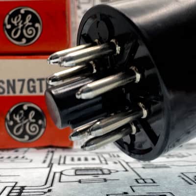GE 6SN7GTB NOS Matched Pair Side O-Getter 1950s Tested image 7