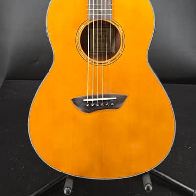 Yamaha CSF-TA TransAcoustic Parlor Size Acoustic Electric Guitar, Vintage Natural Gloss image 2