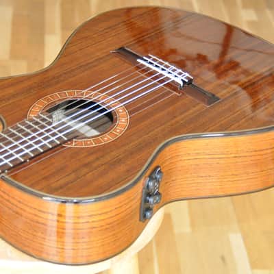 MARTINEZ MP14 OV Ovangkol / Classical Nylon Crossover / With Built-In Chorus & Reverb image 7