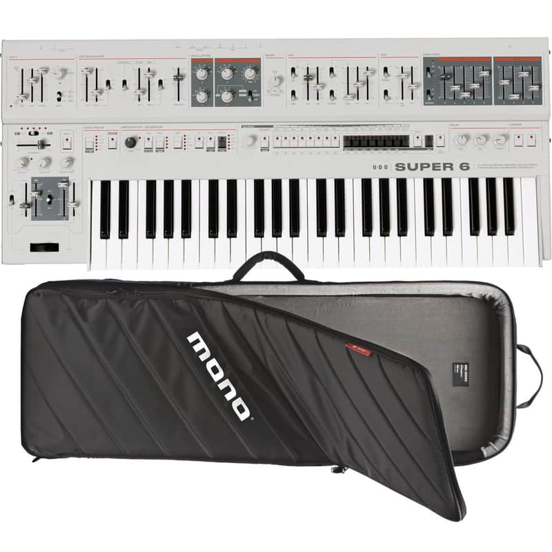 UDO Audio Super 6 12-Voice Polyphonic Keyboard Synthesizer - White CARRY BAG KIT image 1