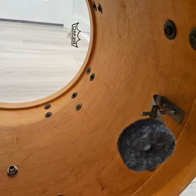 70s Slingerland 16 x 16 Floor Tom Black Wrap 16x16 - Maple outer ply image 7