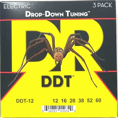 DR Guitar Strings 3 Sets Electric DDT Drop Down Tuning 12-60 Extra Extra Heavy