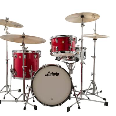 Ludwig Classic Maple Red Sparkle Jazz Bop Kit 14x18_8x12_14x14 Drums Shell Pack | Made in the USA | NEW | Authorized Dealer image 2