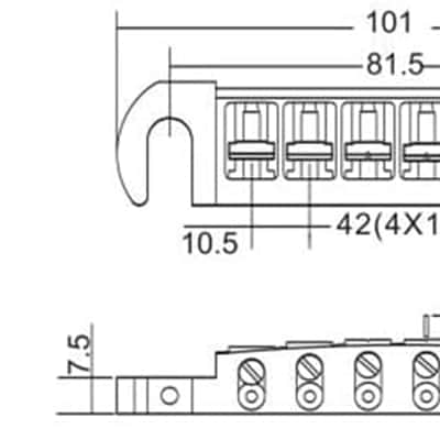 Guitar Bridge String Spacing 10.5mm, Zinc Alloy Dual-Tone Adjustable Wraparound Tune O Matic Bridge Tailpiece with Studs for 6 String image 2